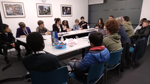 Bexley Youth Council - a meeting room with young people sitting around a large table