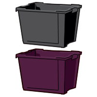 recycle boxes black and maroon