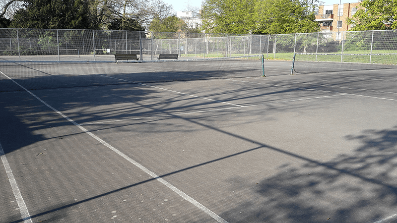 A close up of tennis courts at Sidcup Place
