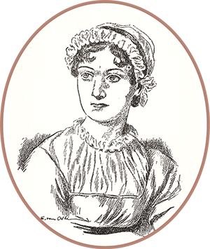 Image showing a drawing of Jane Austen