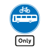 route for use by buses and pedal cycles only sign