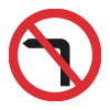 no left turn for vehicular traffic sign