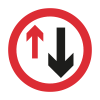 priority must be given to vehicle from the opposite direction sign