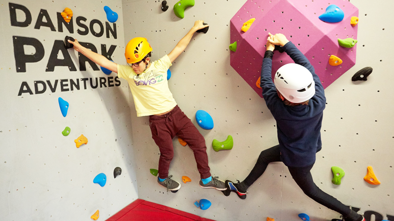Danson Park Adventures climb wall