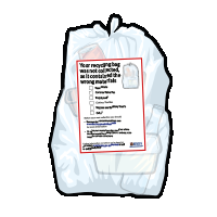 Image of clear sack contamination sticker