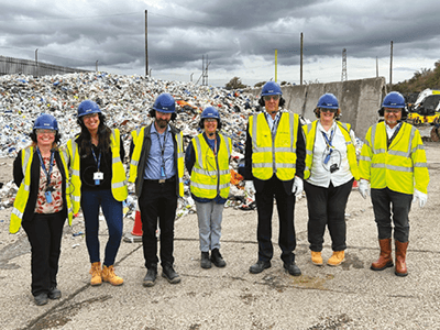 Leader of the Council, Cllr Baroness O’Neill of Bexley OBE and Cllr Richard Diment visit the new MRF in Crayford