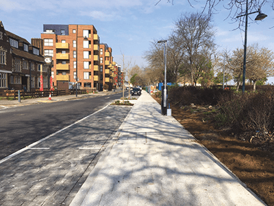 Picture of road improvement works on Pier Road in Erith