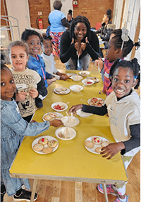 A group of children at a table