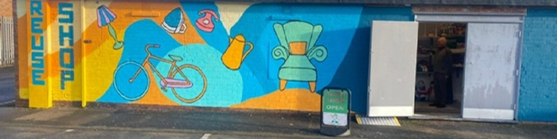 Image of the Bexley community reuse shop building, located at Foots Cray recycling centre