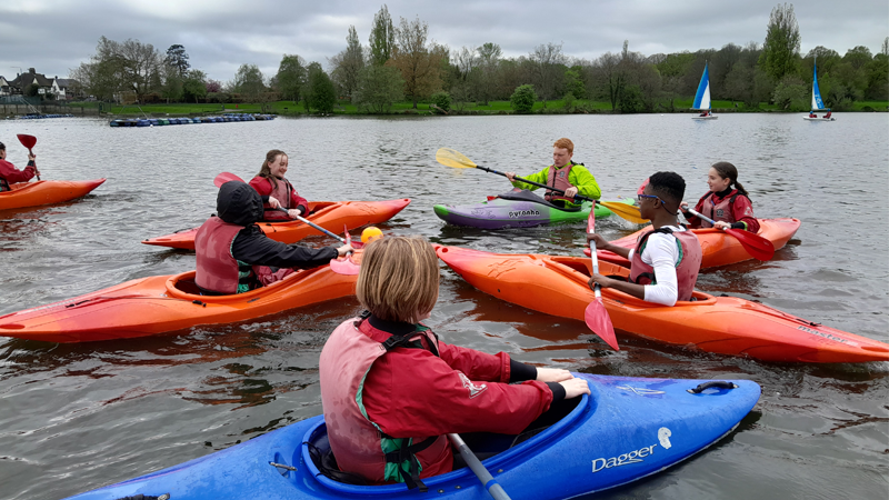 Image showing conoeing lessons on Danson Park lake