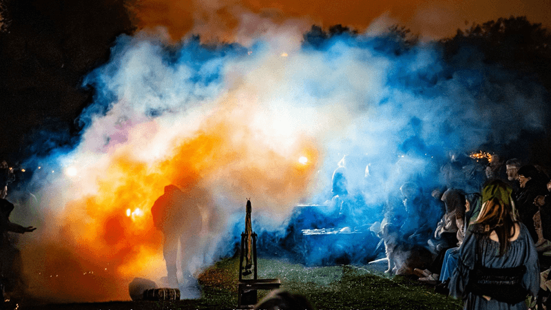 An image from an outdoor performance of The Goblin of Lesnes (credit: Hannah Brandon)