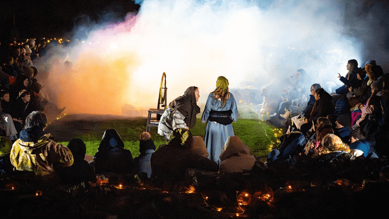 An image from an outdoor performance of The Goblin of Lesnes (credit: Hannah Brandon)