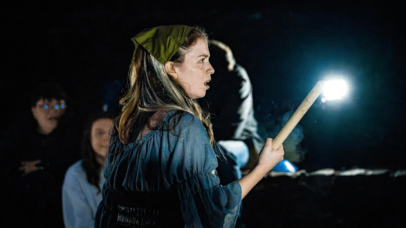 An image from an outdoor performance of The Goblin of Lesnes (credit: Hannah Brandon)