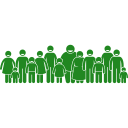 Icon showing a community of people