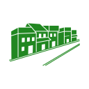 Icon showing a row buildings