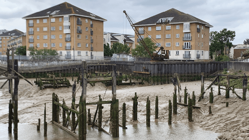 Photo of the remains of Upper Ballast Wharf, Erith, 2026