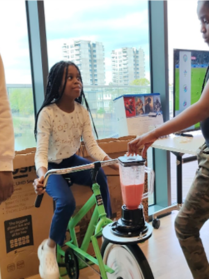 Kid enjoying a fitness activity