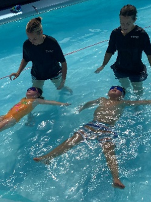 Kids enjoying a water safety skills session