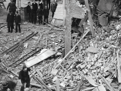 Photo of air raid damage opposite Christ Church in Bexleyheath