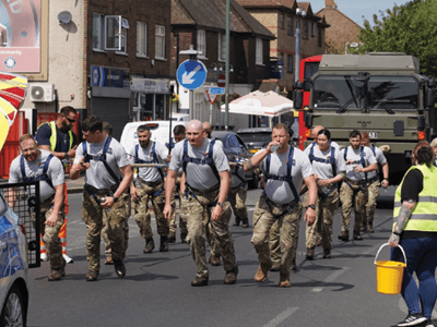 Image of the people taking part in the Truck Pull