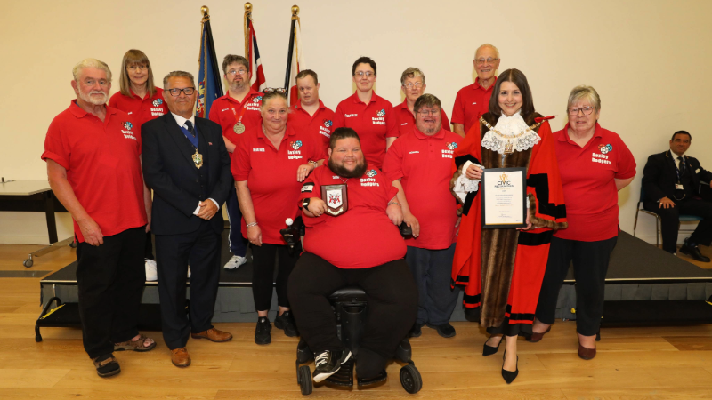 Bexley Dodgers Boccia Club collecting their award