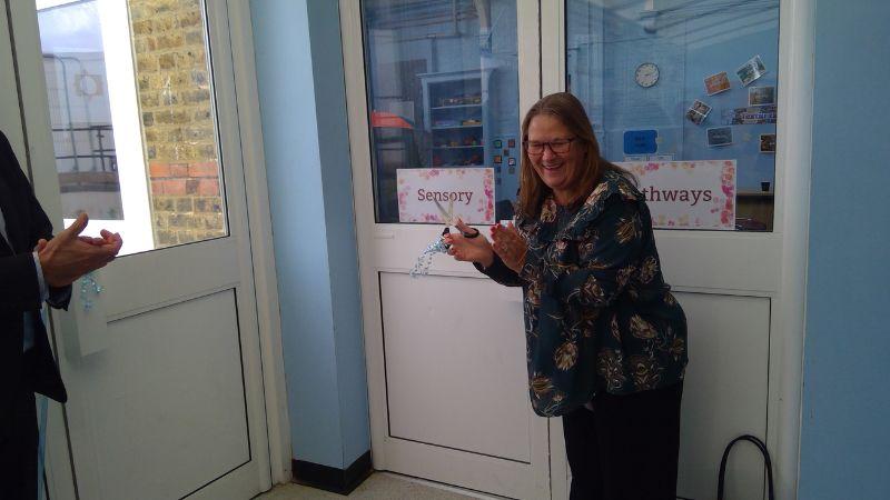 Councillor Newton opening Sensory Pathways