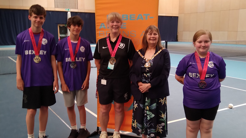 Bexley's Boccia team with Bexley's Mayor, Cllr Christine Catterall 