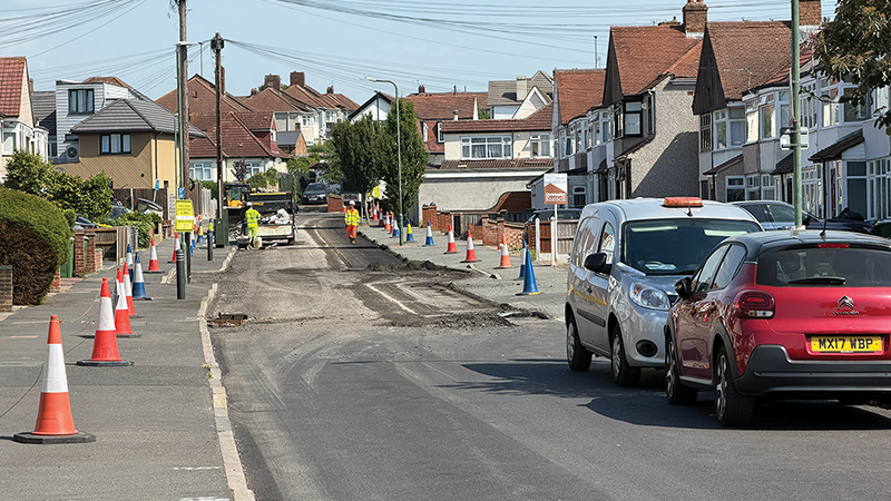 Road in Bexley being resurfaced