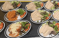 A few plates of food