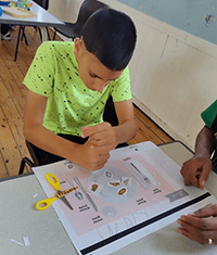 A person drawing a picture