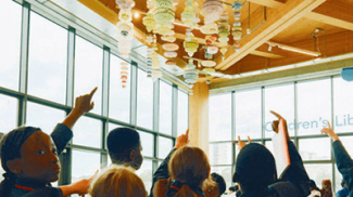 Children attending an event at The Nest library