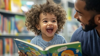 Parent a child reading a book