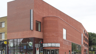 Image shows the Storyteller Building that houses a library and Castle Sidcup Cinema and cafe