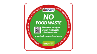 Image of the food waste sticker encouraging residents to recycle their food waste