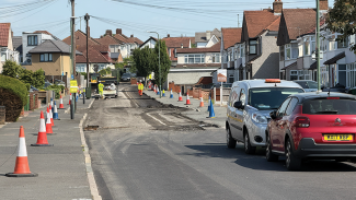 Road in Bexley being resurfaced