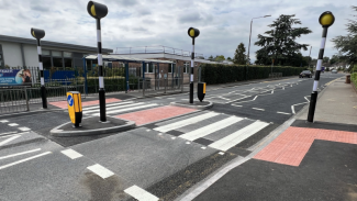 Image shows a zebra crossing