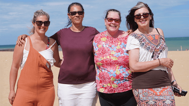 Foster carers attending the beach day event