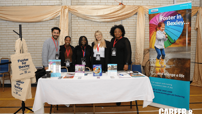 Image of the Bexley fostering team at the career and community fair