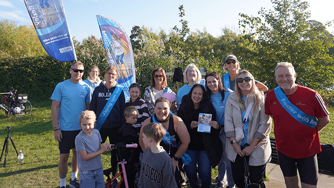 Bexley fostering team with participants at the Parkrun event at Danson Park
