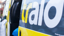 TRAID logo on black and yellow van