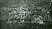 Image shows women who worked at the Slade green muniitons factory at the time of the disaster