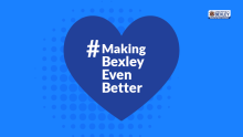 Blue heart with text #Making Bexley Even Better