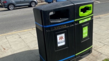 Image shows the new jubilee duo bins that are being installed in the Borough